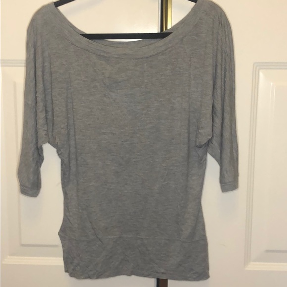 Zara Grey Sparkly With Black text 3/4 sleeve Top - Picture 3 of 6